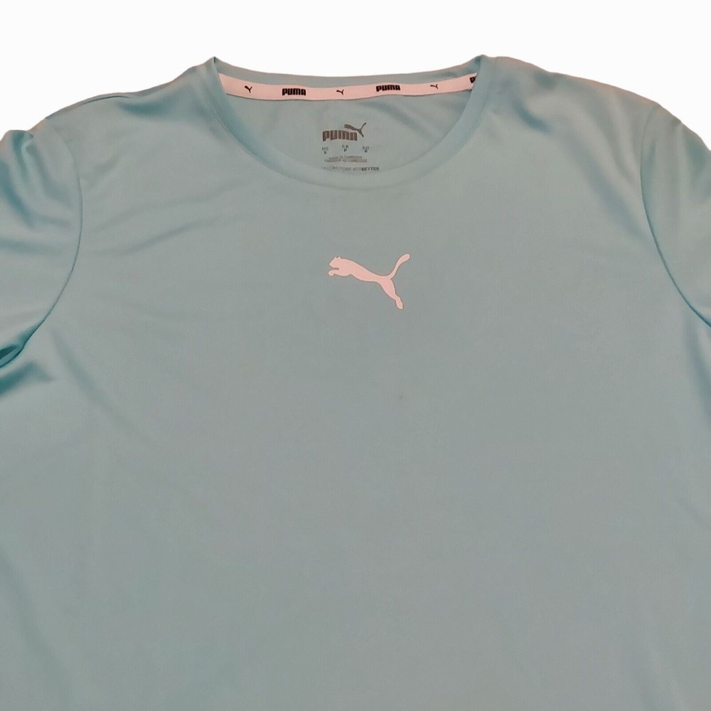 Puma Womens Blue Long Sleeve Moisture Wicking Cooling Performance T-Shirt Small